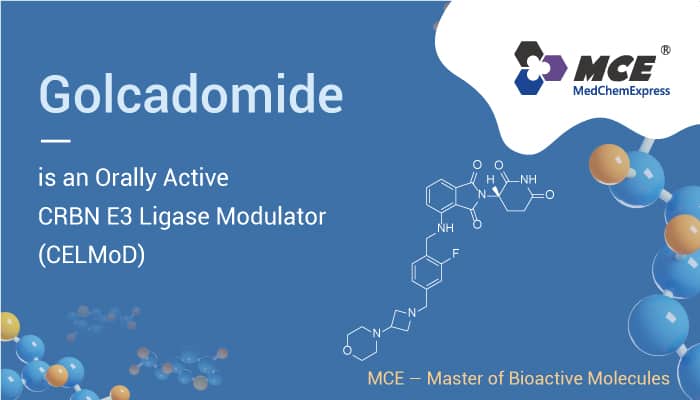 Golcadomide is an Orally Active CRBN E3 Ligase Modulator (CELMoD)