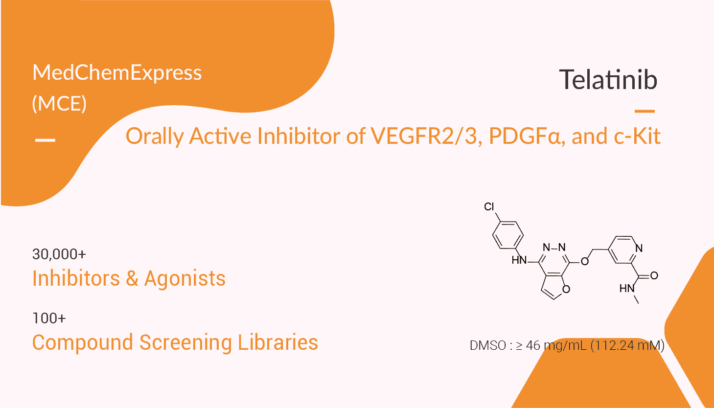 Telatinib is an Orally Active Inhibitor of VEGFR2, VEGFR3, PDGFα, and c-Kit